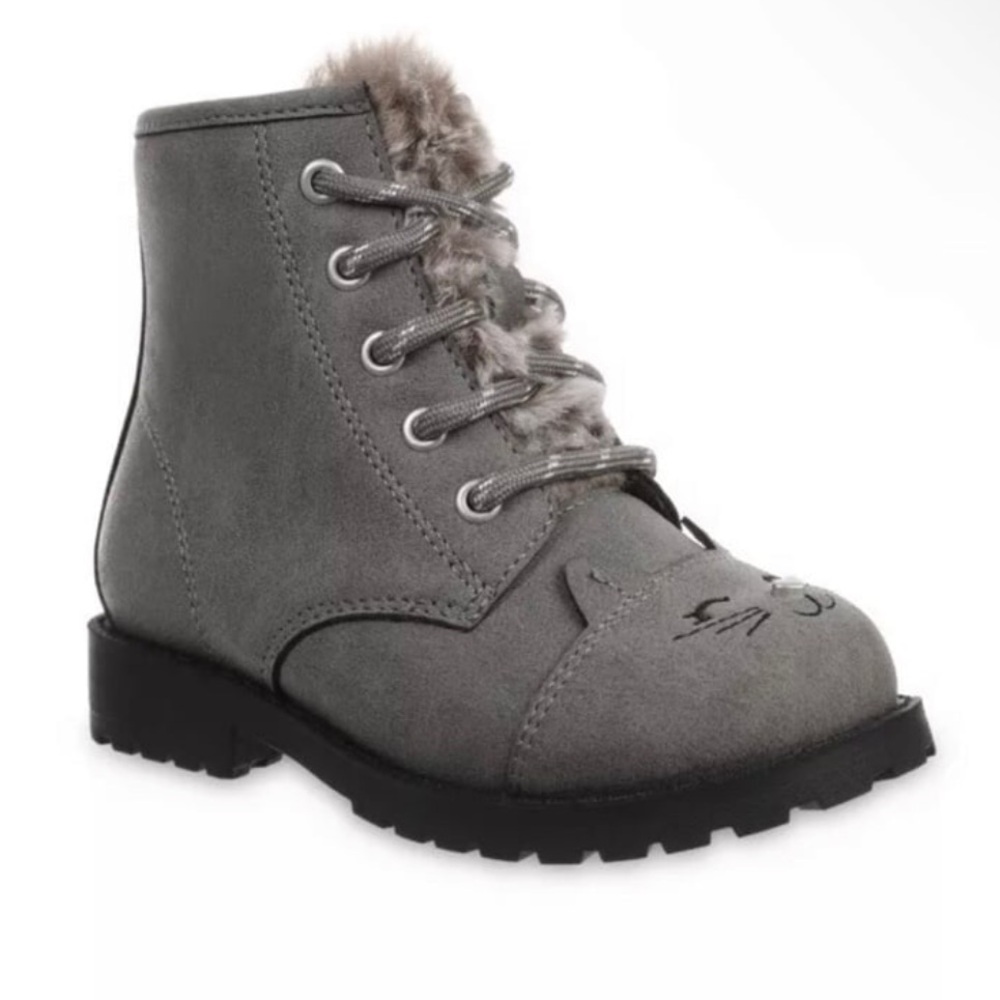 Toddler Girls Lace up Critter Boots Size 7